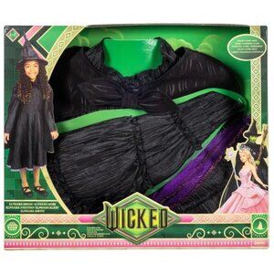 WICKED ELPHABA Costume Set Dress Cape Hat GIRLS SIZE 4-6X Cosplay NEW